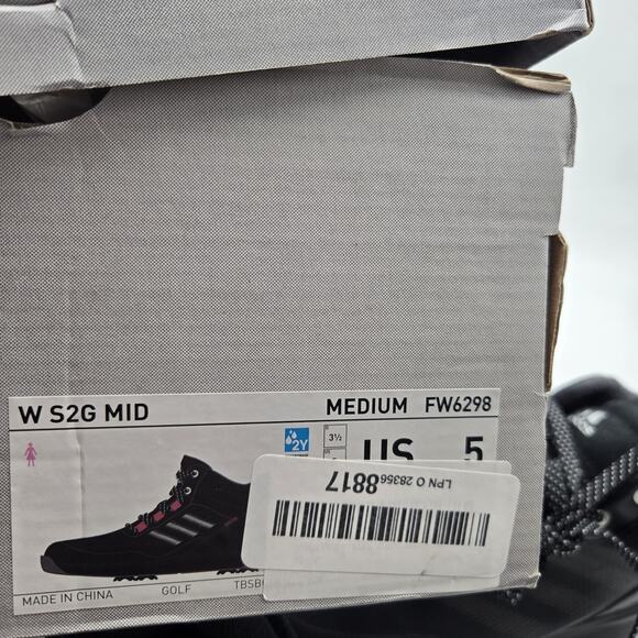 New Men\'s adidas S2G Recycled Polyester Mid-Cut Golf Shoes Black size 5 high top main image 7